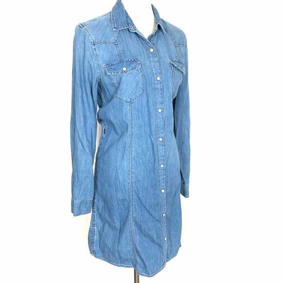 Gap Chambray Denim Shirt Dress Size Large - Picture 5 of 8